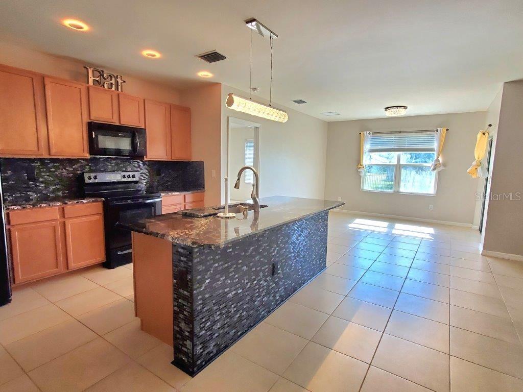 25525 Gorham Lane Punta Gorda, FL 33950 - Photo 5 of 34 a kitchen with stainless steel appliances granite countertop a stove a sink and a microwave