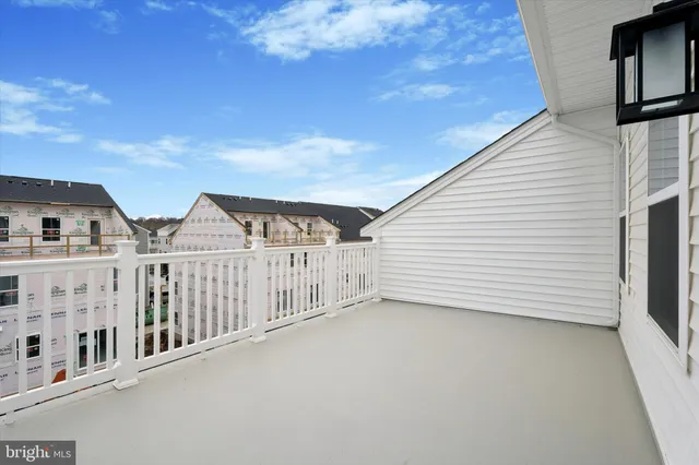 a view of a building from a balcony