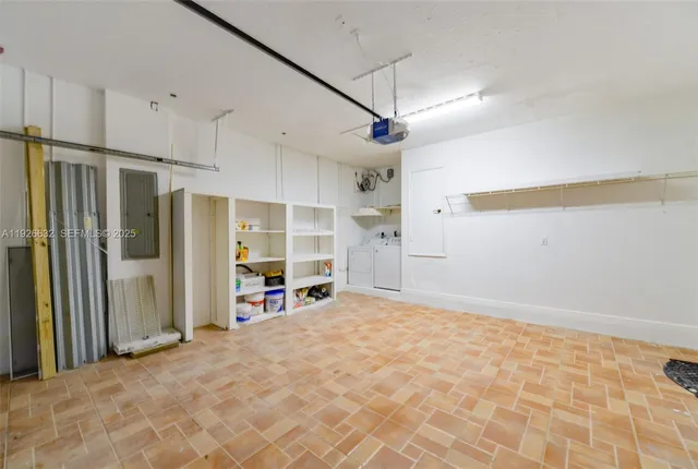 a view of a garden with a tree