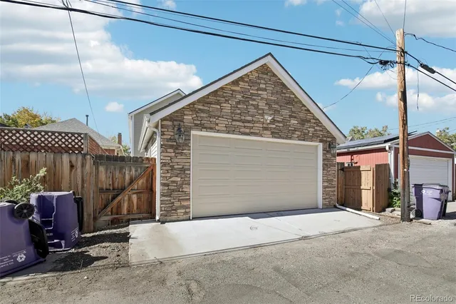 a view of a house with a garage
