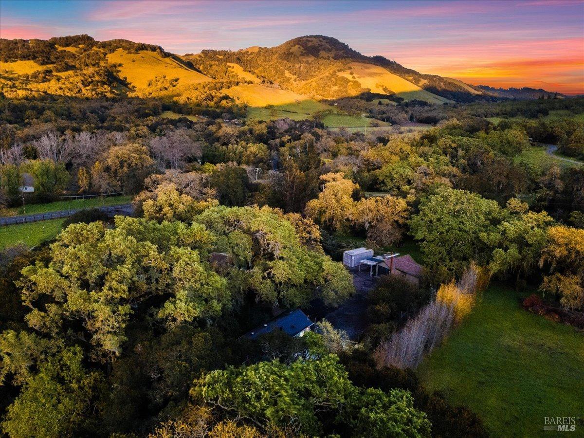 Aerial views of the property