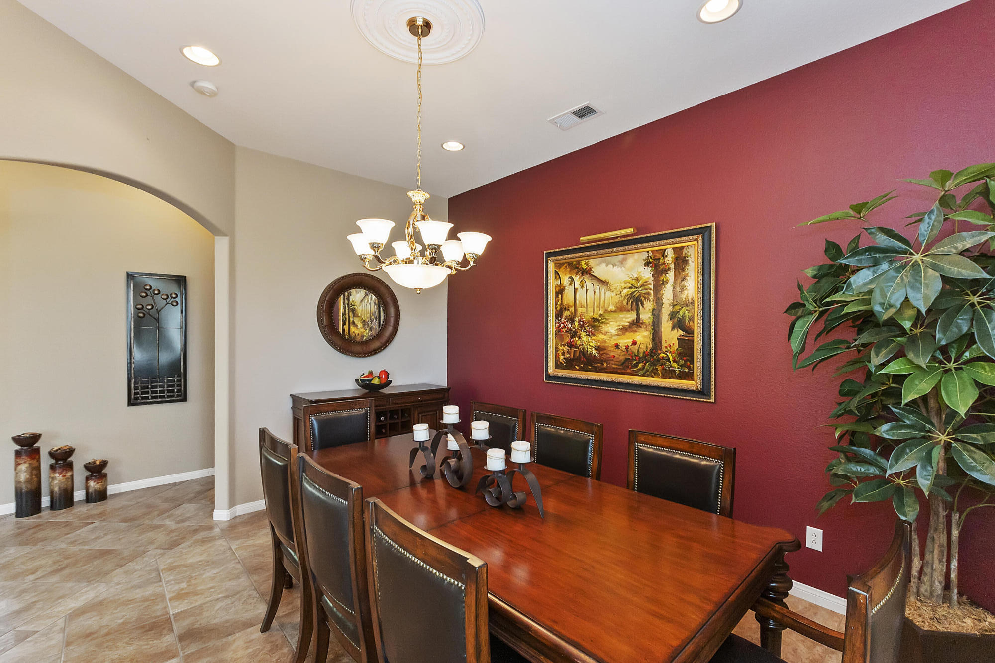 43328 Bordeaux Drive La Quinta, CA 92253 - Photo 8 of 38 a dining room with furniture and chandelier