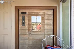 a front view of a door