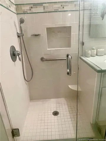 a bathroom with a shower