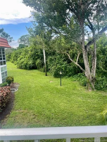 a view of a yard with a tree