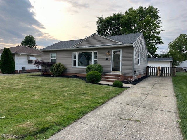 30101 Oakdale Road Willowick, OH 44095 - Photo 16 of 17 View of front of property with roof with shingles, crawl space, and a detached garage