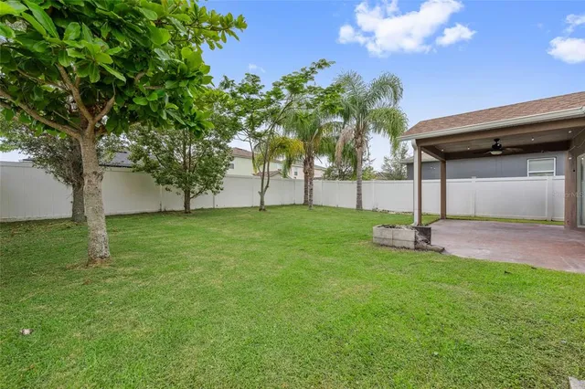 a view of a backyard with a garden