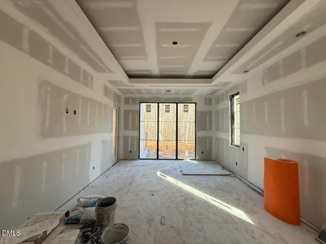 a view of a hallway with closet