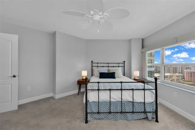 a view of a city and lake