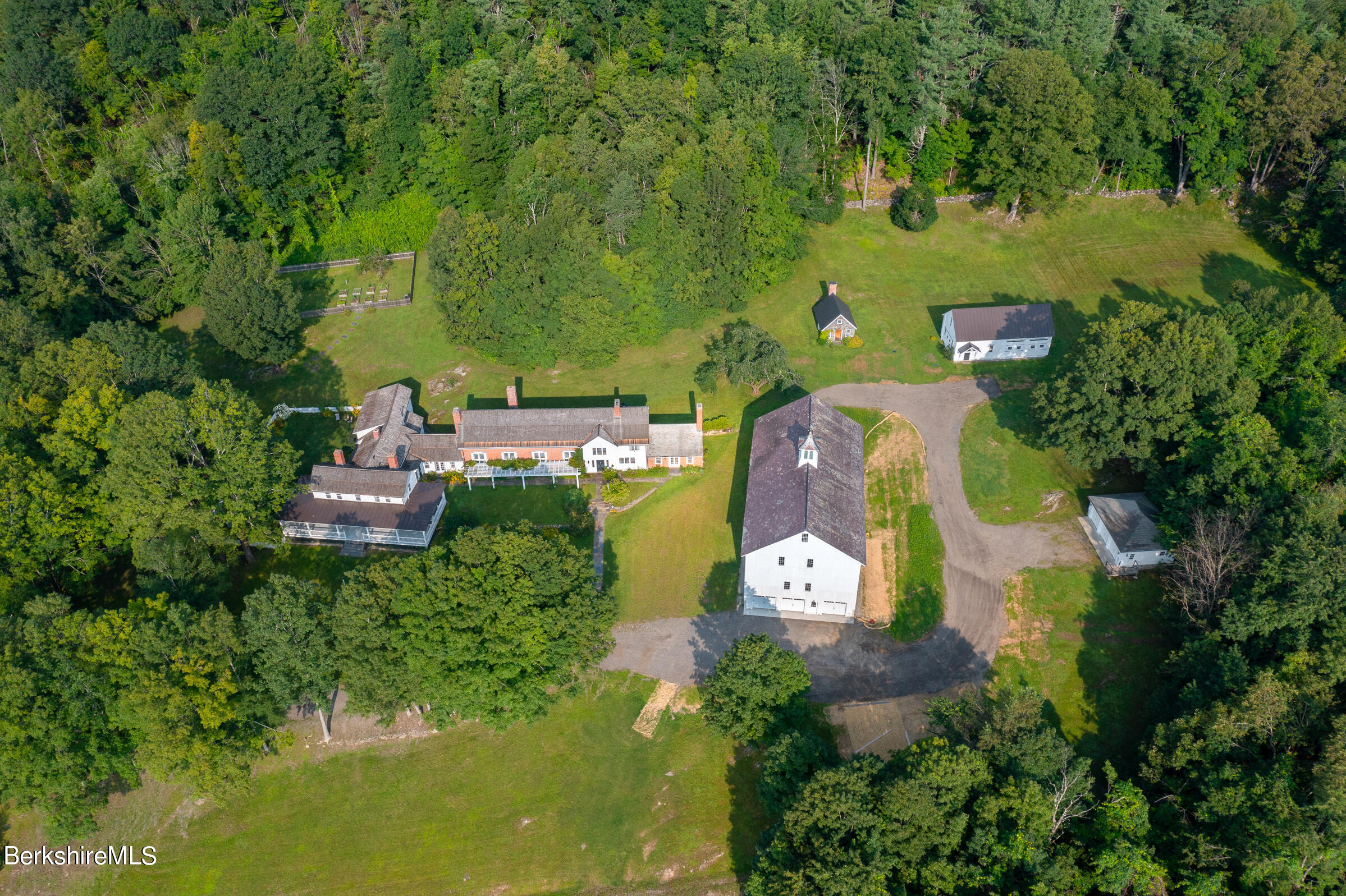 369 Bullitt Road Ashfield, MA 01330 - Photo 2 of 50 an aerial view of a house with a yard basket ball court and outdoor seating