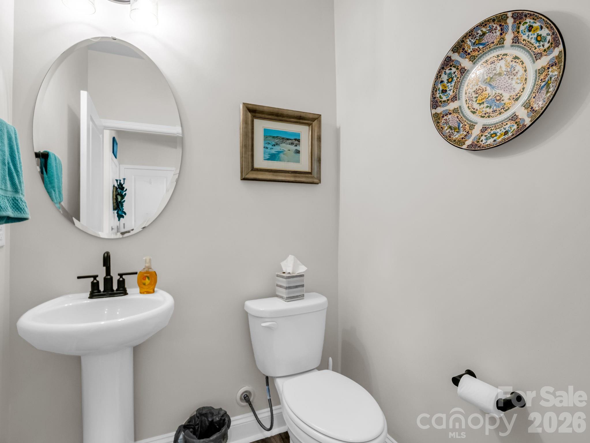 383 Fox Cove Road Hendersonville, NC 28792 - Photo 15 of 34 a bathroom with a toilet a sink and a mirror