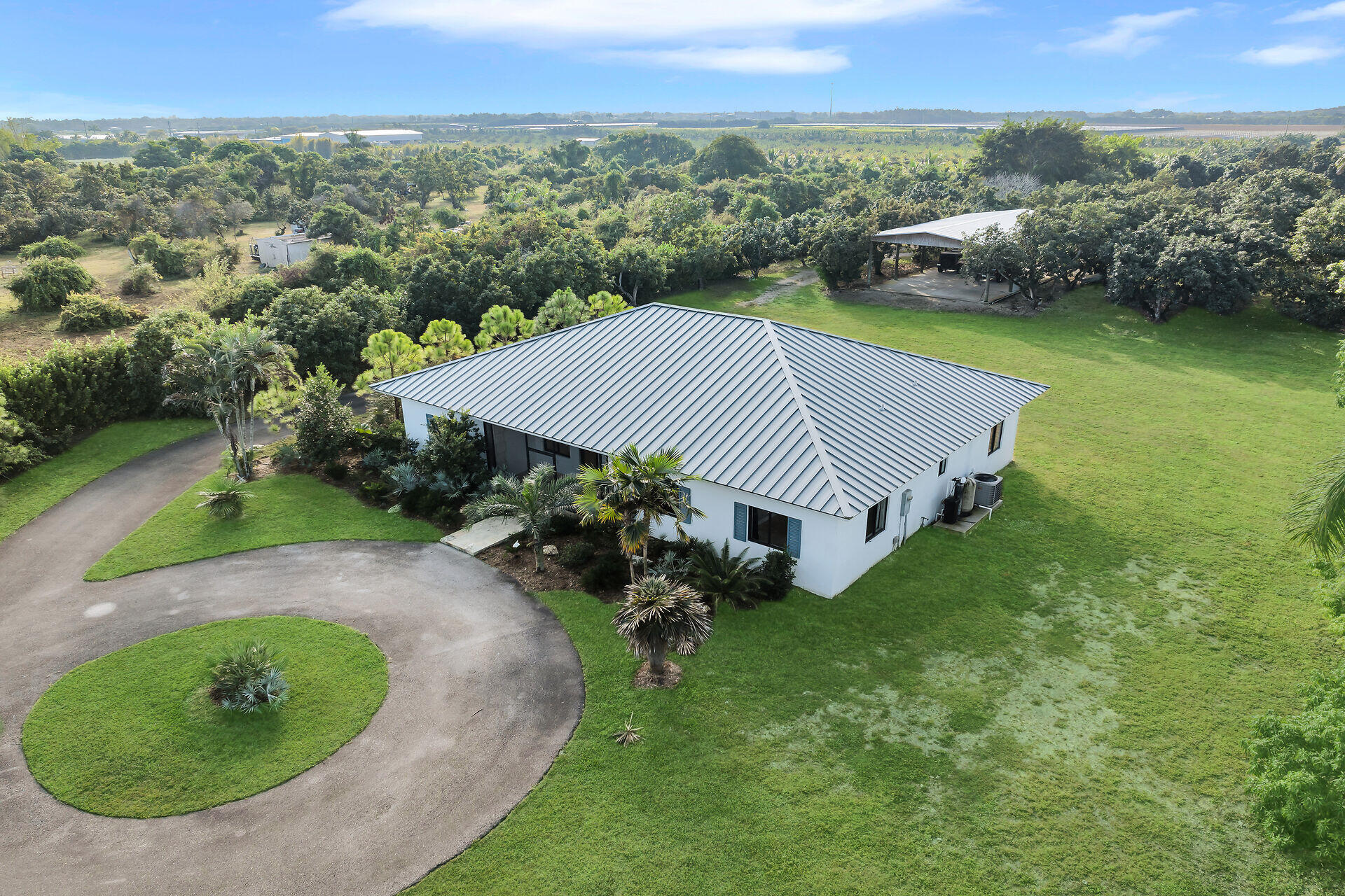 an aerial view of a house