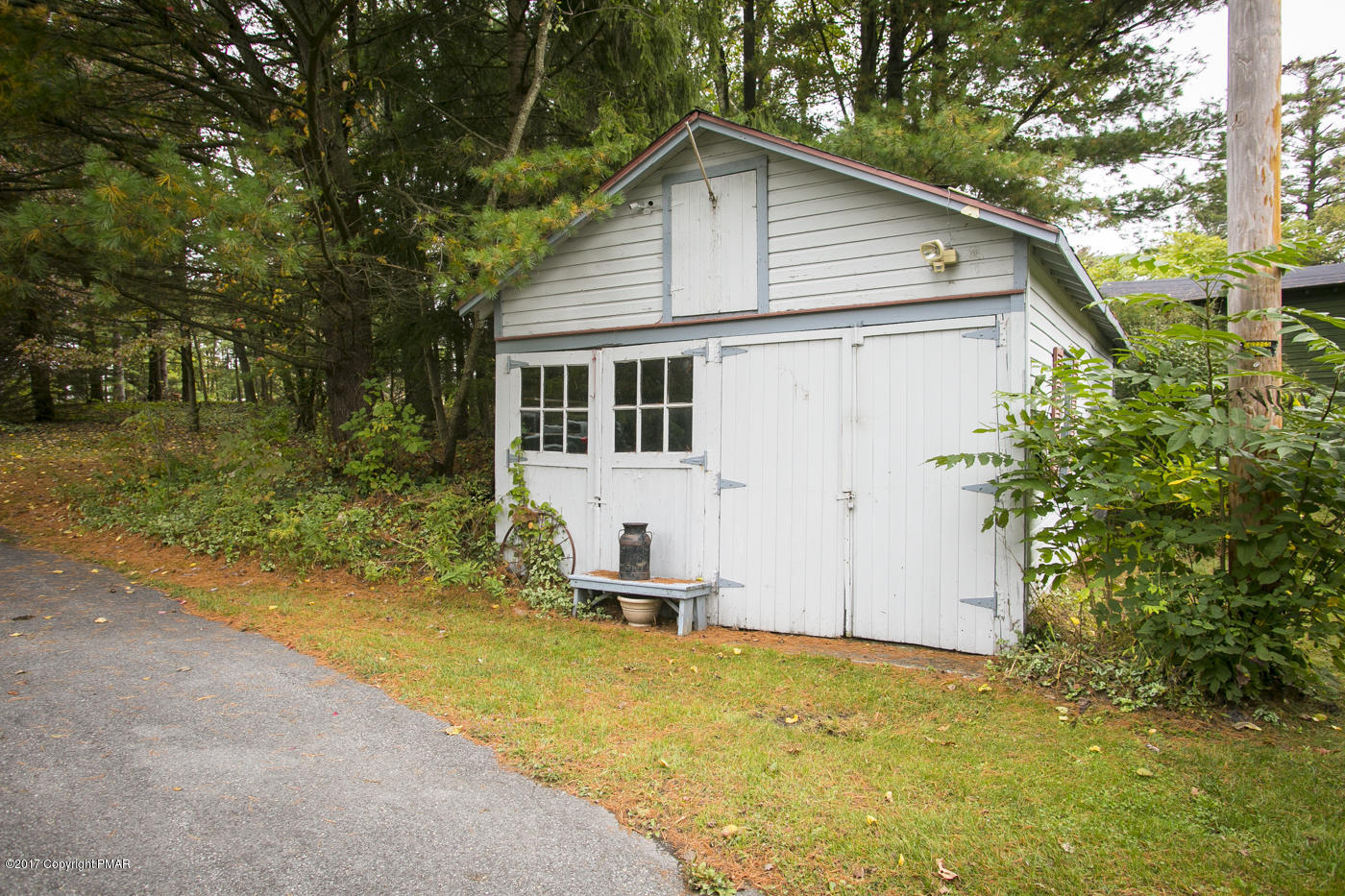 429 Upper Swiftwater Road Cresco, PA 18326 - Photo 35 of 50 a view of a backyard with small cabin