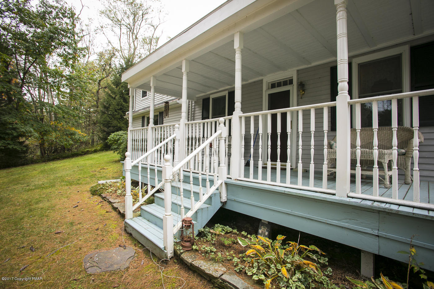429 Upper Swiftwater Road Cresco, PA 18326 - Photo 37 of 50 a view of a house with a wooden deck