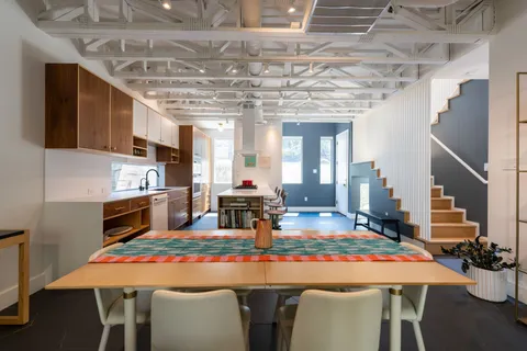 a living room with furniture and a couch