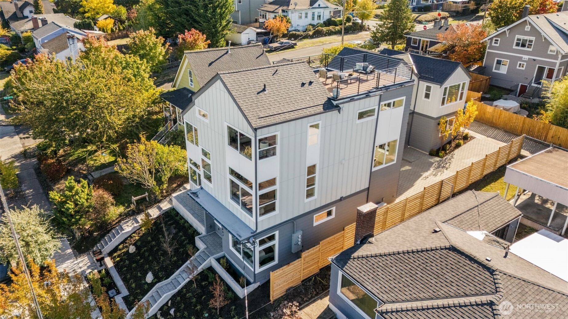4853 South Findlay Street Seattle, WA 98118 - Photo 29 of 32 an aerial view of a house with a trees