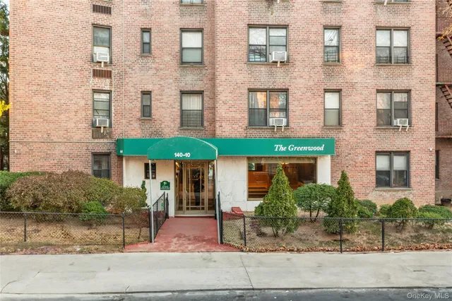 front view of a brick building