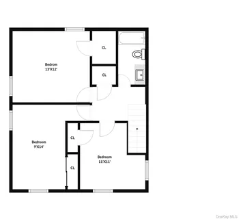 a picture of a room with a white wall and a white refrigerator