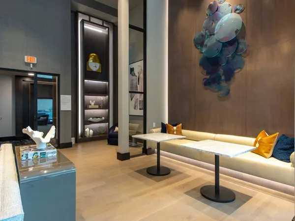 a living room with furniture