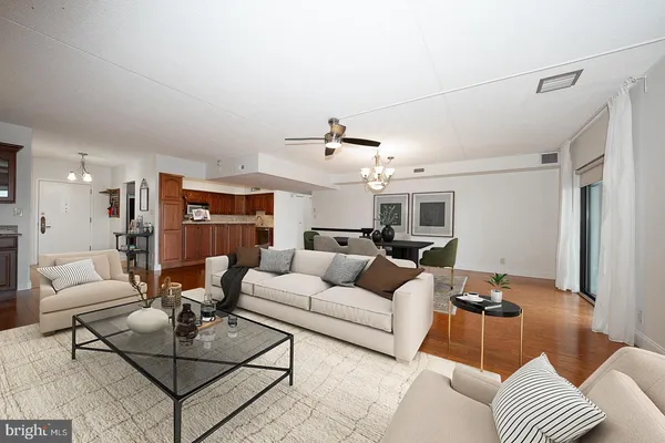 a living room with furniture
