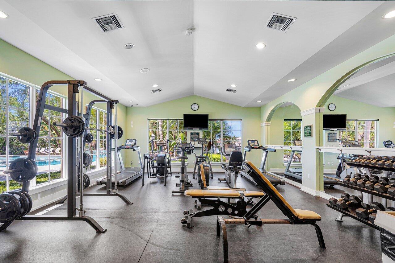 3594 South Ocean Boulevard, Unit 205 Highland Beach, FL 33487 - Photo 35 of 44 a view of a room with gym equipment