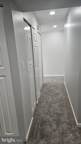 an empty room with closet