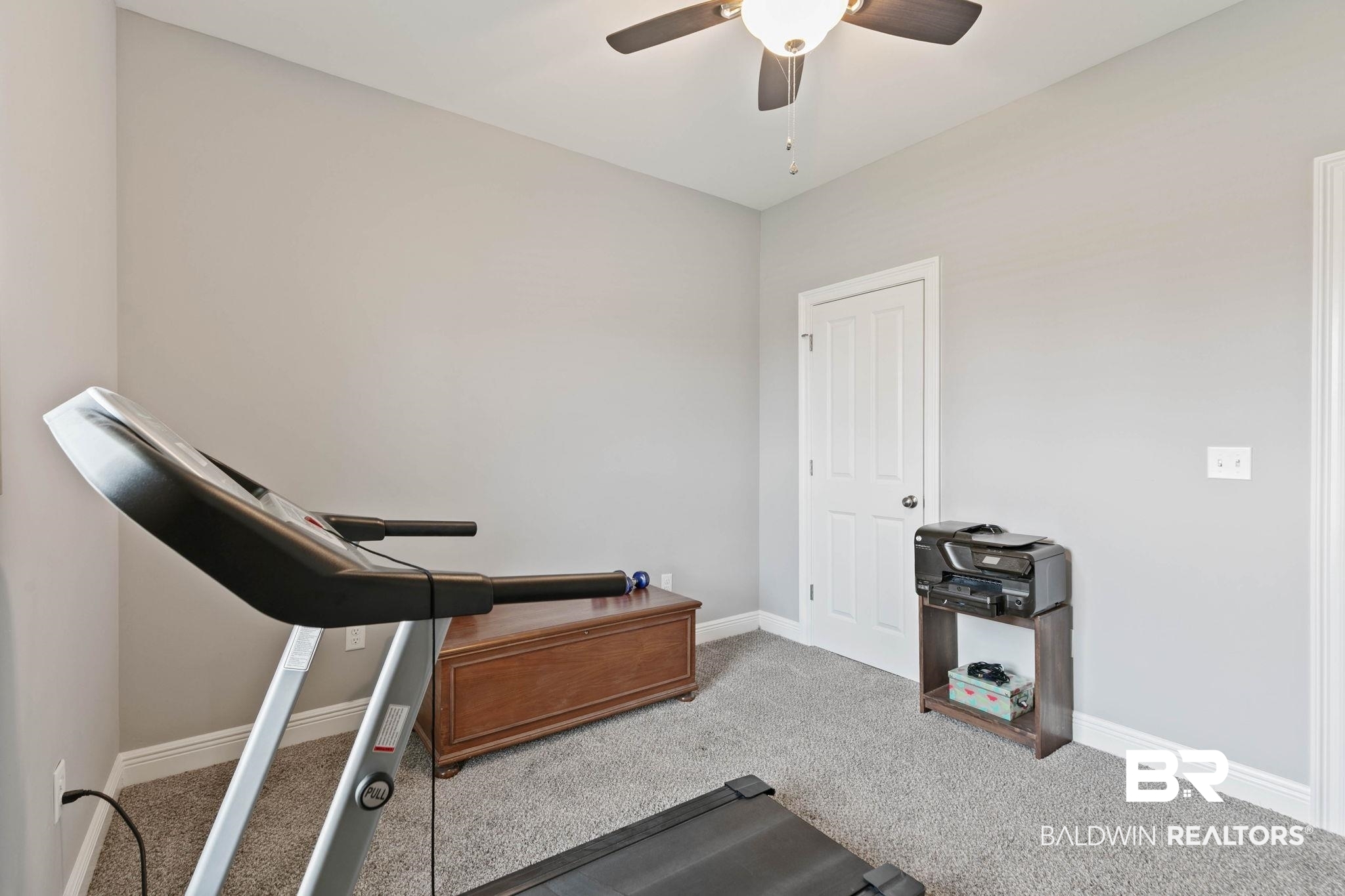 9388 Pembrook Loop Fairhope, AL 36532 - Photo 44 of 53 Exercise room featuring light carpet and ceiling fan