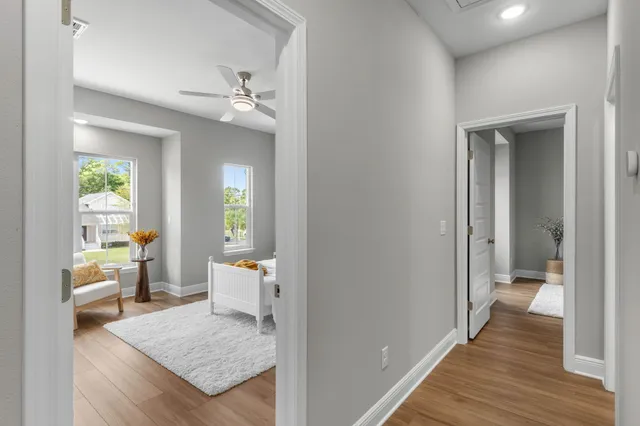 view of living room with wooden floor and furniture