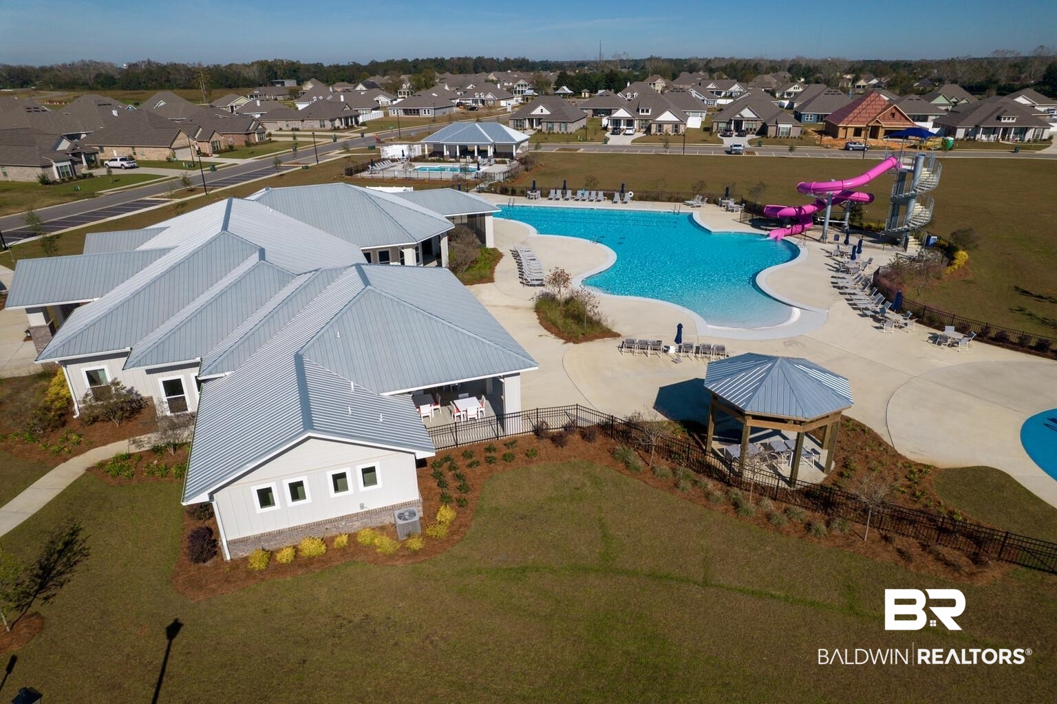 23952 Citation Loop Daphne, AL 36526 - Photo 58 of 69 Aerial perspective of suburban area featuring a pool area