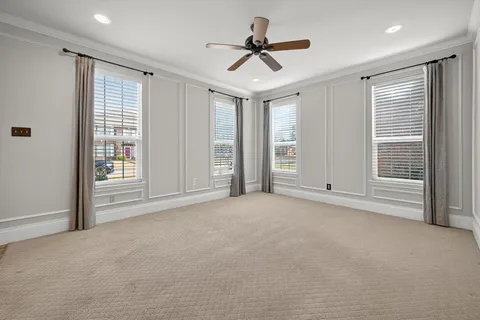 an aerial view of a house