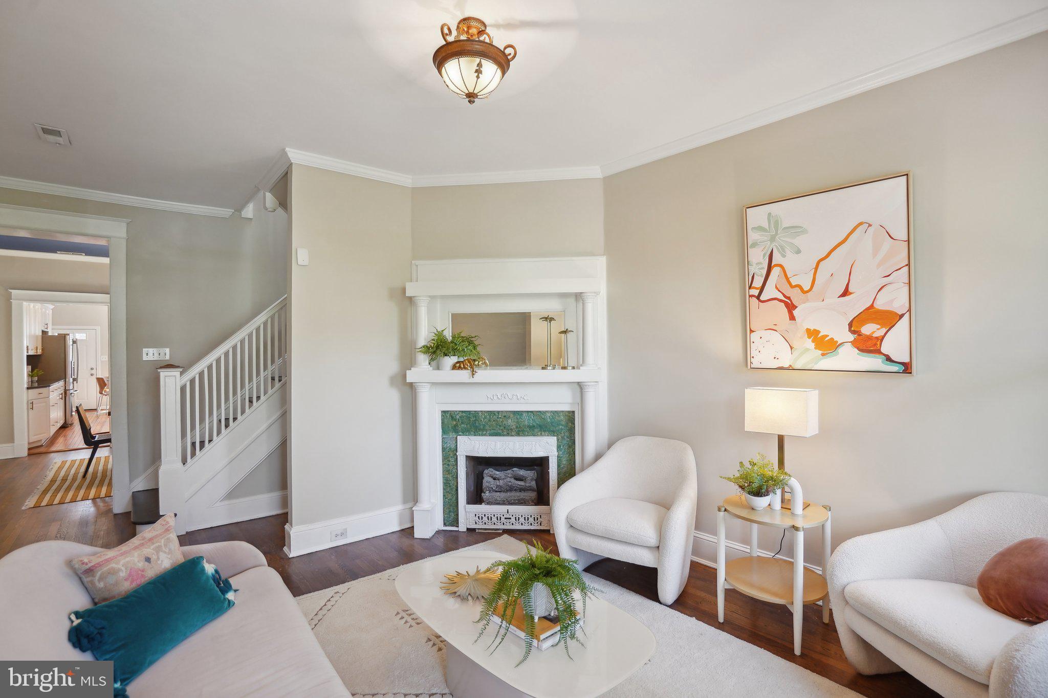 645 5th Street Northeast Washington, DC 20002 - Photo 4 of 33 Sunny living room with decorative fireplace