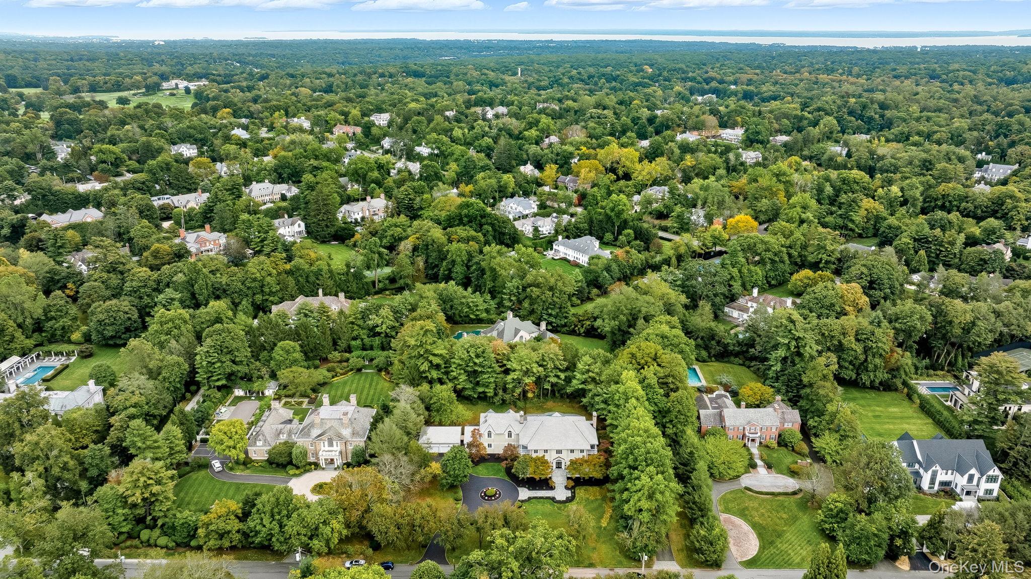 10 Cooper Road Scarsdale, NY 10583 - Photo 44 of 47 an aerial view of a houses with a yard and lake view