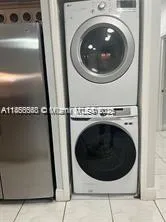 a close up view of washer and dryer
