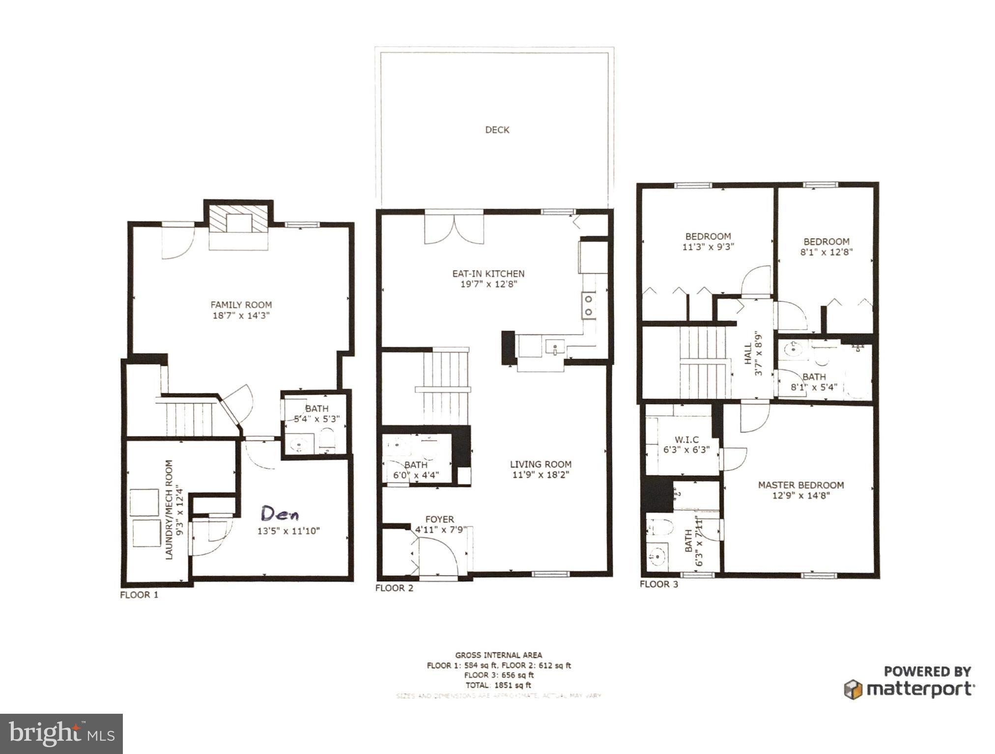 1478 Autumn Ridge Circle Reston, VA 20194 - Photo 28 of 28 Floor Plan All Three Levels
