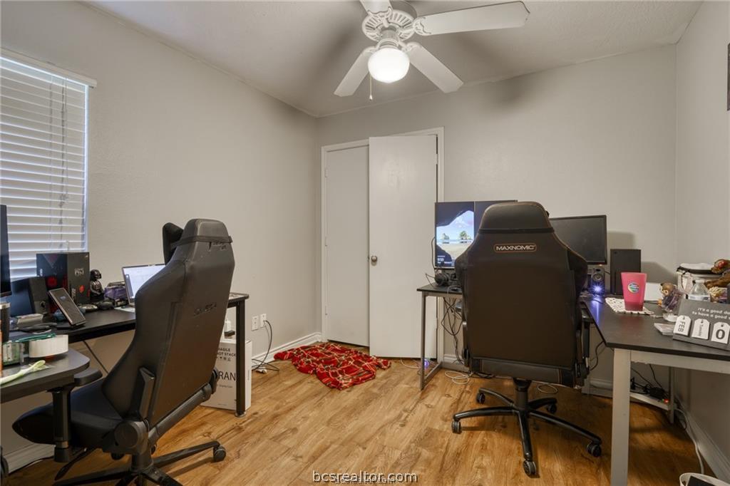 1015 Fallbrook Loop College Station, TX 77845 - Photo 12 of 15 Office featuring a ceiling fan and wood finished floors