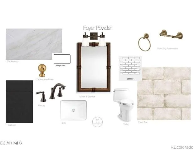 a bathroom with a sink vanity and mirror