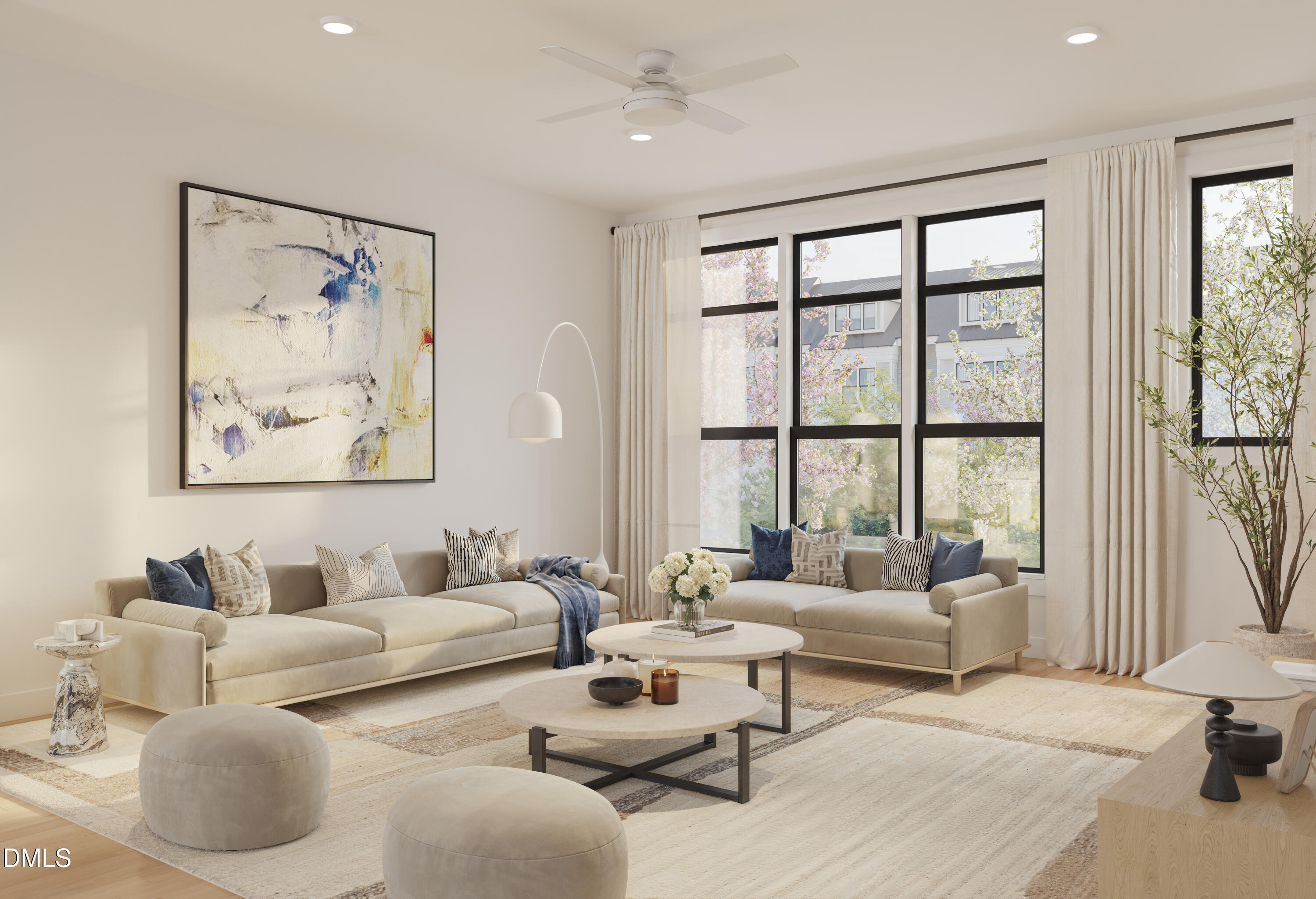 518 Morehead Avenue, Unit 504 Durham, NC 27701 - Photo 3 of 10 a living room with furniture and a large window