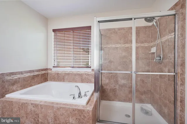 a bathroom with a bath tub and a shower