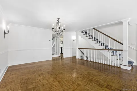 en view interior of a house with wooden floor