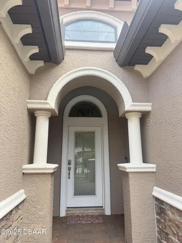 a view of a door of the house