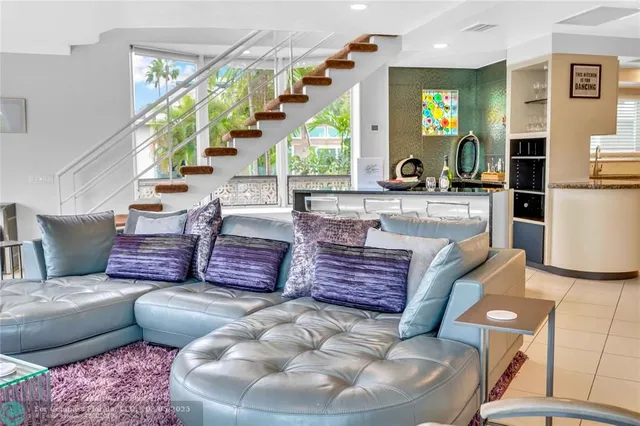 a living room with furniture