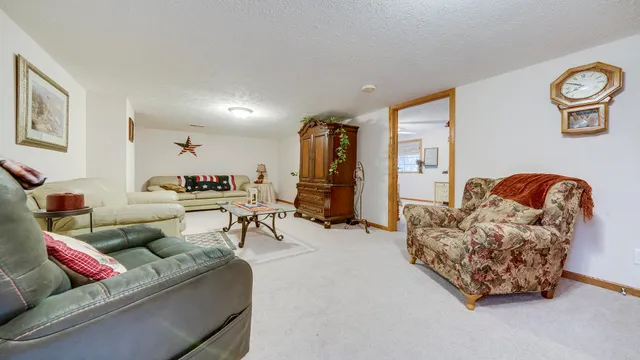 a living room with furniture and a couch