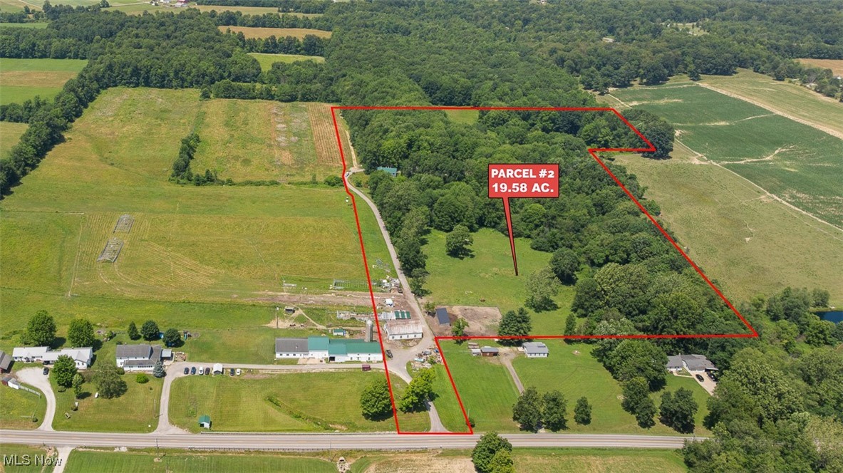 16990 Nash Road Middlefield, OH 44062 - Photo 10 of 45 Overview of rural landscape with property parcel outlined