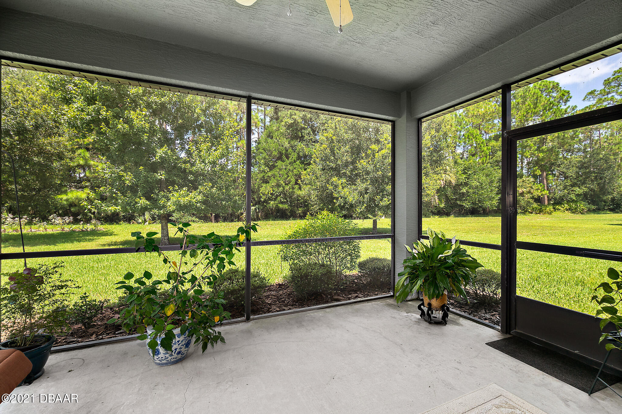 667 Elk River Drive Ormond Beach, FL 32174 - Photo 32 of 49 a view of a garden with plants and a bench