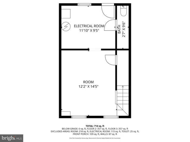 front view of a brick house with a large window