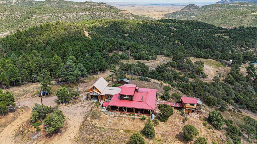 31300 Timber Canyon Road Trinidad, CO 81082 - Photo 27 of 59 an aerial view of a house with a yard and lake view
