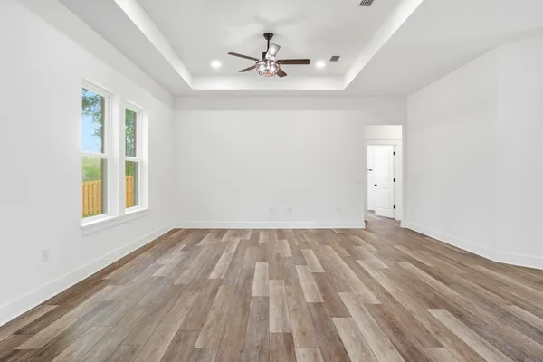 an empty room with a window