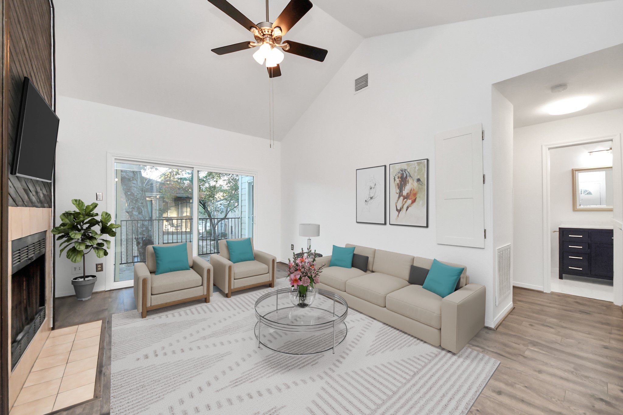 3500 Tangle Brush Drive, Unit 186 Spring, TX 77381 - Photo 8 of 43 a living room with furniture and a large window