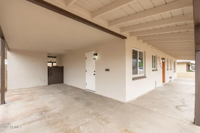 a view of a road with a yard