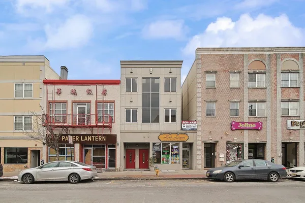 a car parked in front of a building